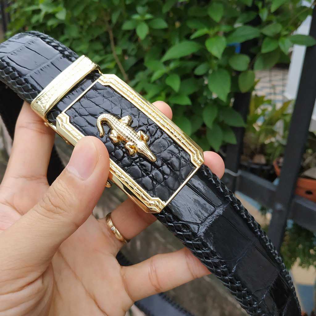 [FREE SHIP] Thắt Lưng Cá Sấu Liền Nguyên Tấm Lưng [ĐAN VIỀN THỦ CÔNG 100% RẤT BỀN]