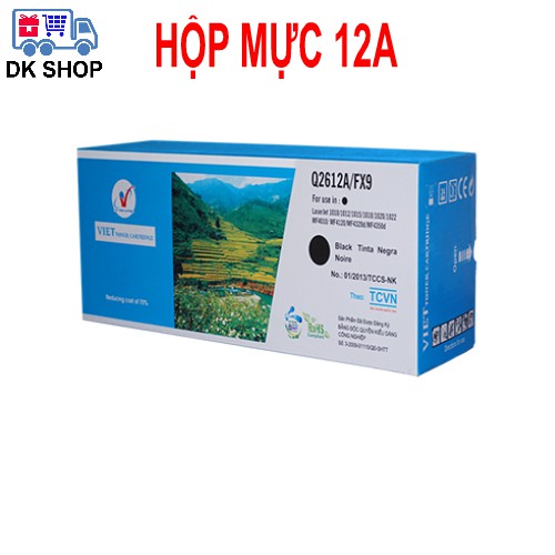 Hộp Mực 12A Viet Toner - Dùng Cho Máy In HP (1010-1020-3015..) Canon (2900-3000...)