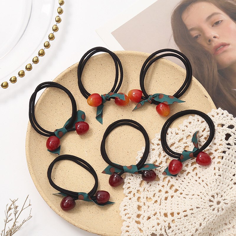 [HCM]Dây cột tóc Cherry mini xinh xắn dành cho bạn nữ - Sara Accessories