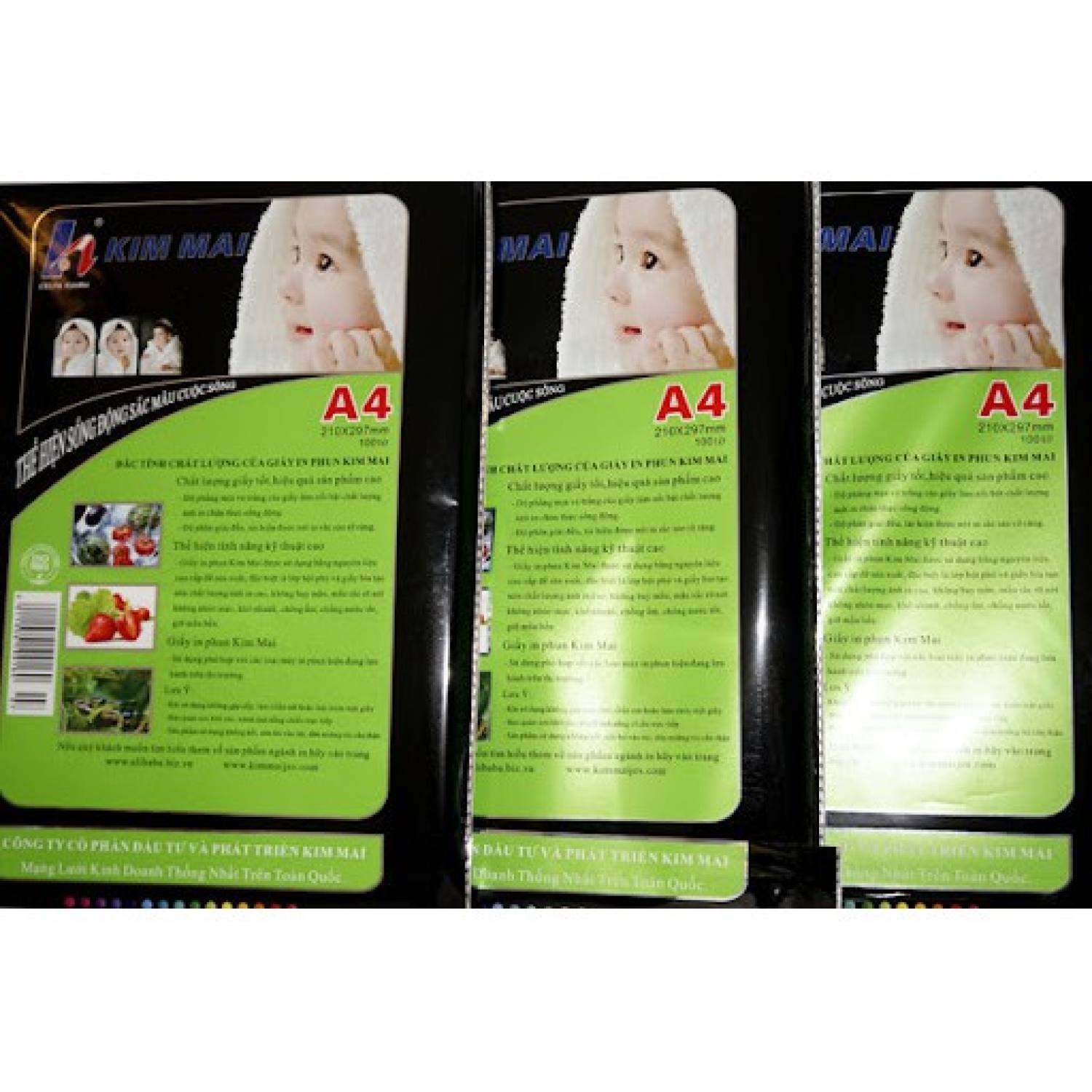 ( Combo 2 tập ) Giấy In Phun 1 mặt Kim Mai  Định lượng 115gms A4