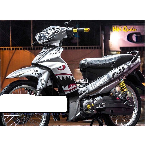 Tem trùm Sirius cá mập xám shark rc,  team trùm sirius đẹp, độ tem sirius, tem dán xe máy sirius, decal sirius, tem trùm sirius rẻ đẹp