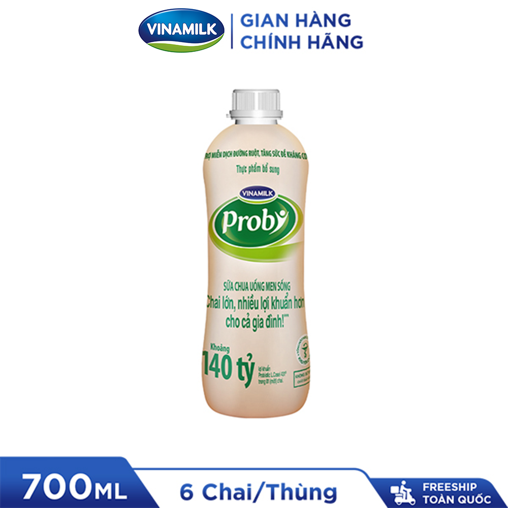 MIỄN PHÍ VẬN CHUYỂN Thùng 6 chai Sữa chua uống Probi Có Đường Chai 700ml