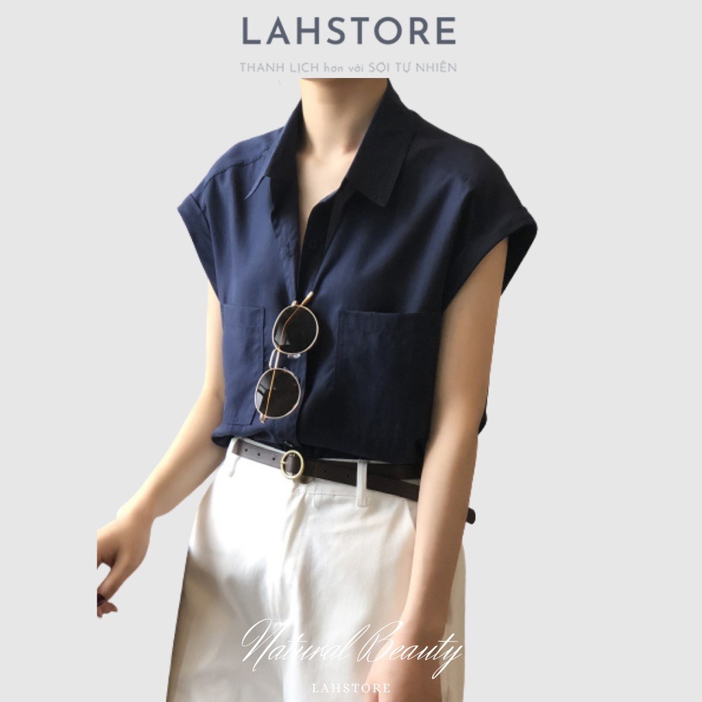 Áo sơ mi nữ linen cộc tay form rộng dáng dài cổ bẻ hai túi ngực | slinen 𝐒𝐡𝐢𝐫𝐭 𝐂𝐨𝐥𝐥𝐞𝐜𝐭𝐢𝐨𝐧 𝟐𝟎𝟐𝟐