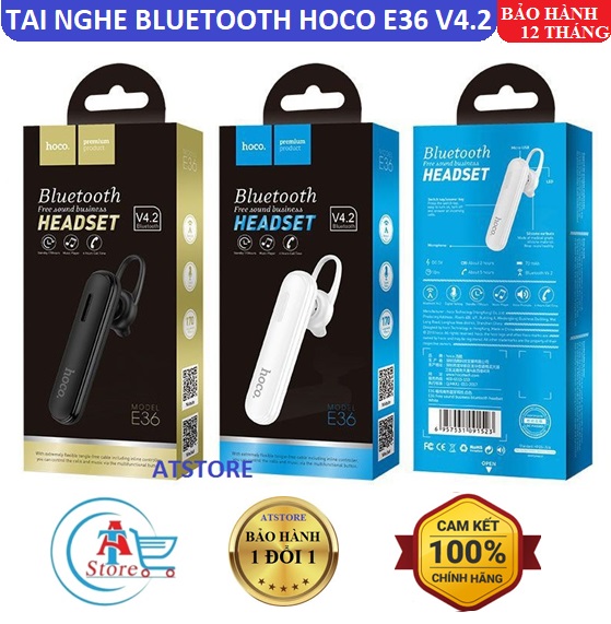Tai nghe bluetooth hoco e36 v4.2 siêu nhẹ | bh 12t | tai nghe nhét tai