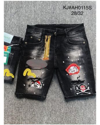 quần short jean nam đen rách phối khóa kéo lệch cá tính mẫu mới,quần short nam thêu logo chim khổng tước form chuẩn kiểu dáng trẻ trung tmfashion 02/07
