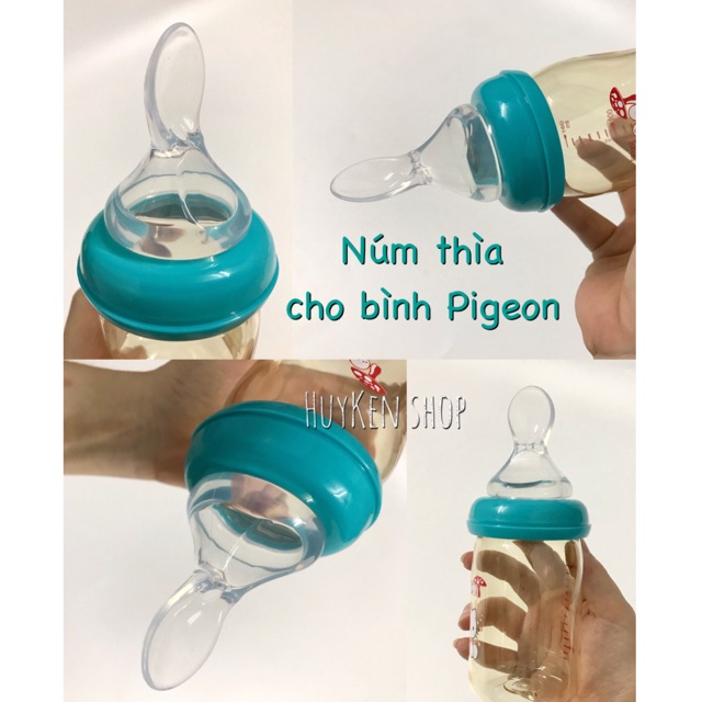 Núm thìa ăn dặm bình sữa Pigeon, Lansinoh, Toom (Cổ Rộng)