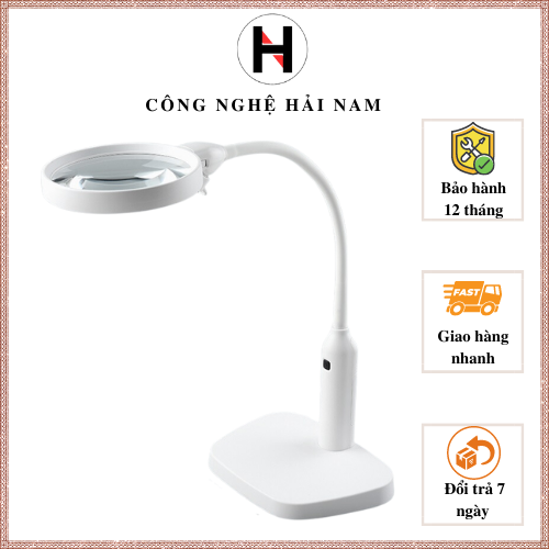 Kính lúp để bàn kiêm kẹp bàn , kiêm đèn chiếu sáng HN-7763