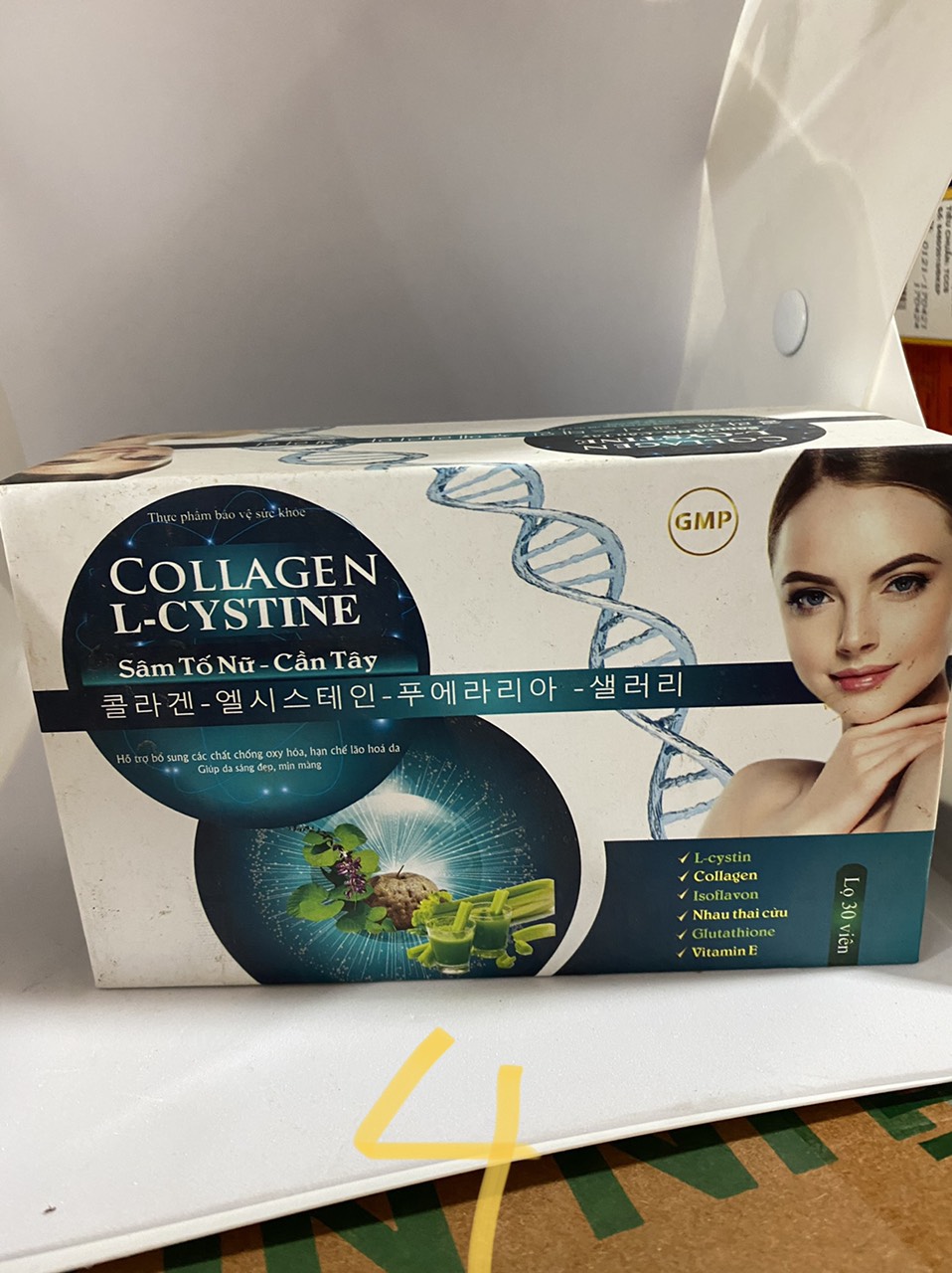 Viên uống đẹp da Collagen diệp luc Glutathion Gold đẹp da-trắng hống chống lão hóa tăng nội tiết nữ giới hộp 30 viên