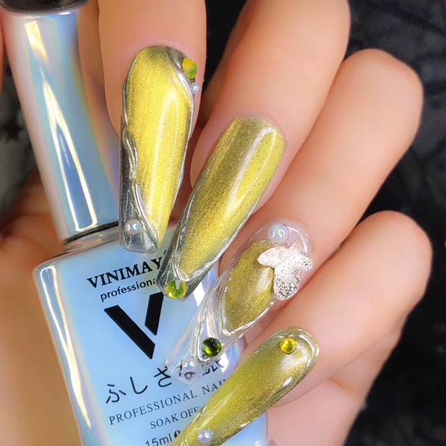Mắt mèo kim cương vàng vinimay hot mới 2020