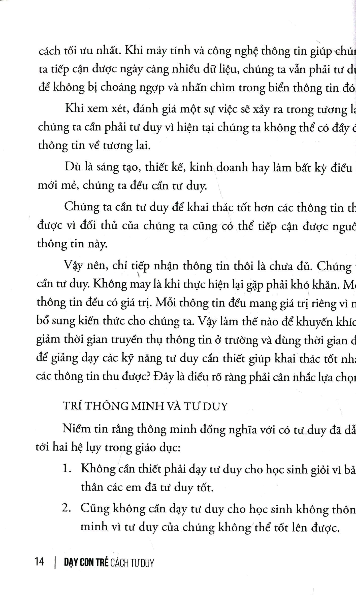 Dạy con trẻ cách tư duy