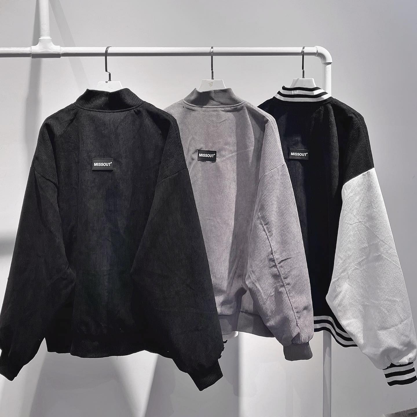Áo khoác bomber Missout basic form rộng unisex - Gin store