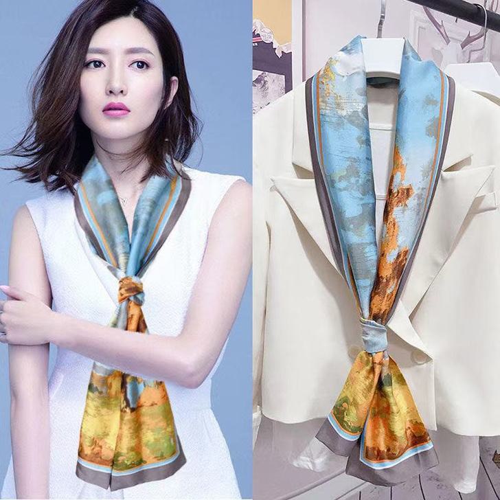 Khăn lụa satin dáng dài size 13x140cm