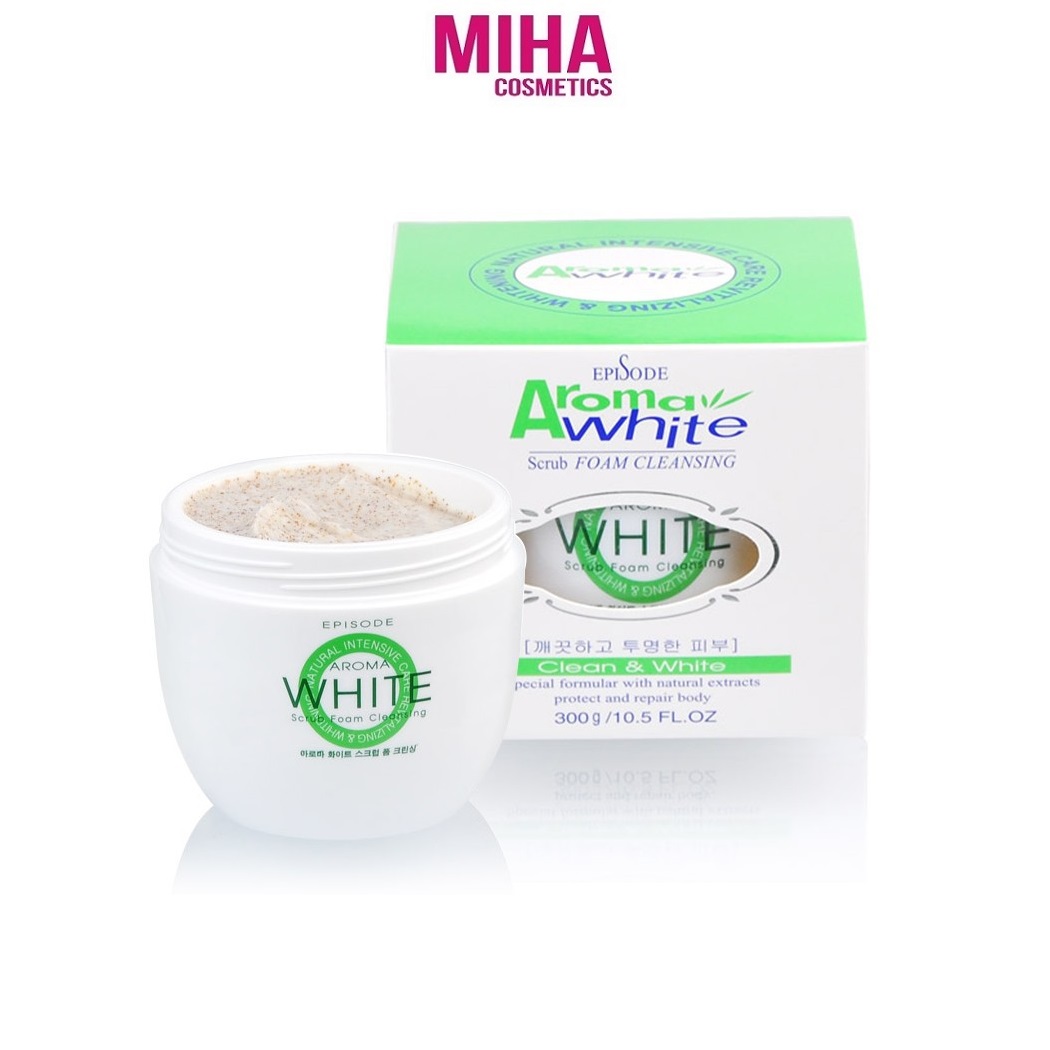 Sữa Tắm Cát Trắng Da AROMA White Scrub Foam Cleansing 300g Hàn Quốc