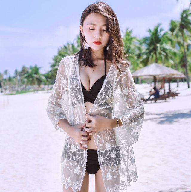Áo khoác lưới đi biển( kèm hình trải sàn)