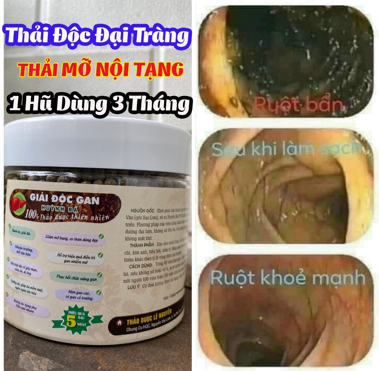 Thảo dược giảm cân, thải mỡ nội tạng, thải độc đại tràng