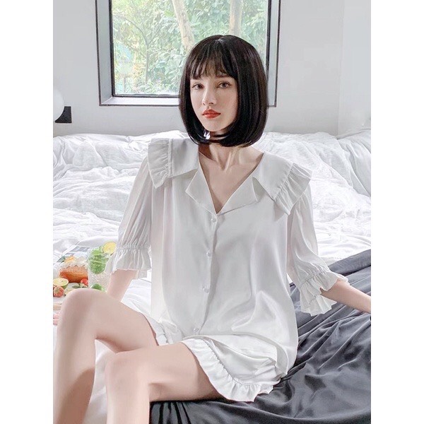 Bộ ngủ lụa dài tay cao cấp Eleni ( DT03) ⚡️FREE SHIP⚡️
