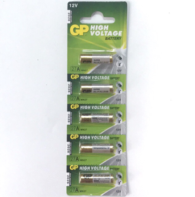 [HCM]Vỉ 5 viên pin 12v 27a hãng GP dùng cho chuông cửa điều khiển cửa cuốn thiết bị chống trộm