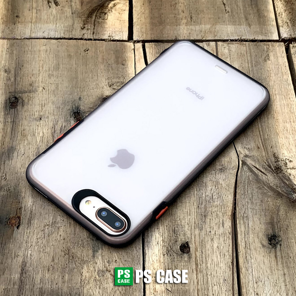 Ốp lưng nhám cong 3D viền màu đen dành cho iPhone 7 Plus / iPhone 8 Plus - PS Case Phân Phối