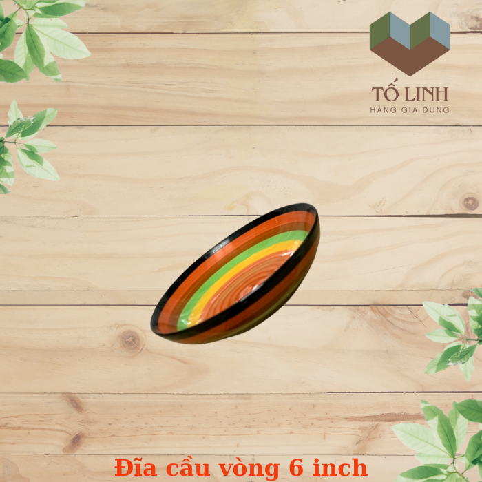 Dĩa Sứ Cao Cấp Cầu Vòng 18cm, Dĩa 7 Ảo Sứ Cầu Vòng 18cm