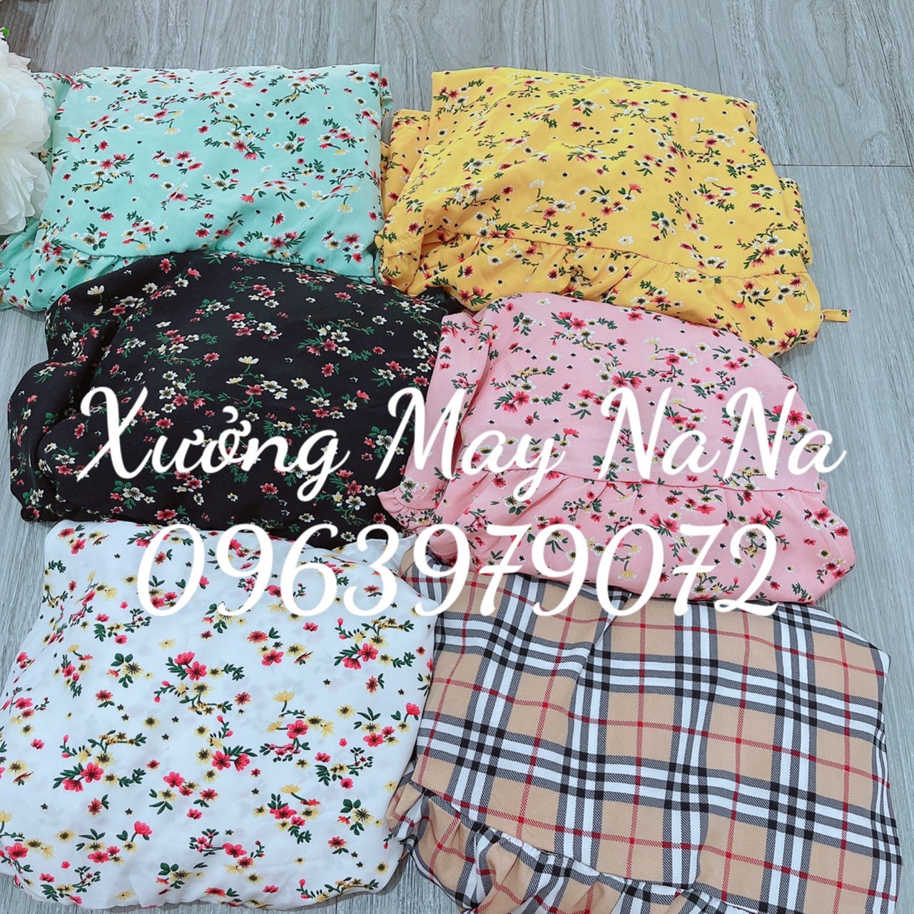 Đầm hoa nhí dây rút ngực (hình thật +video)