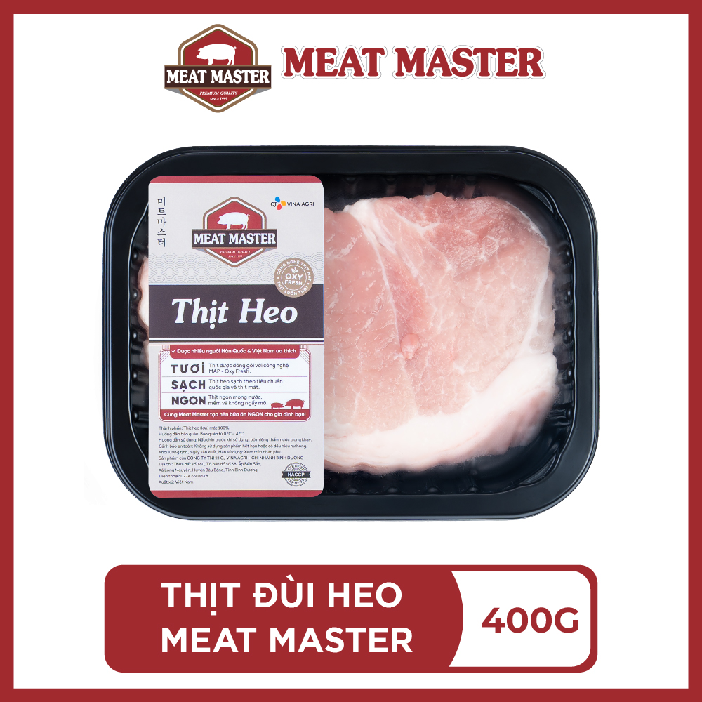Thịt đùi heo Meat Master (400 G) - Thịt heo mát ngon, mềm mọng, ngọt thịt