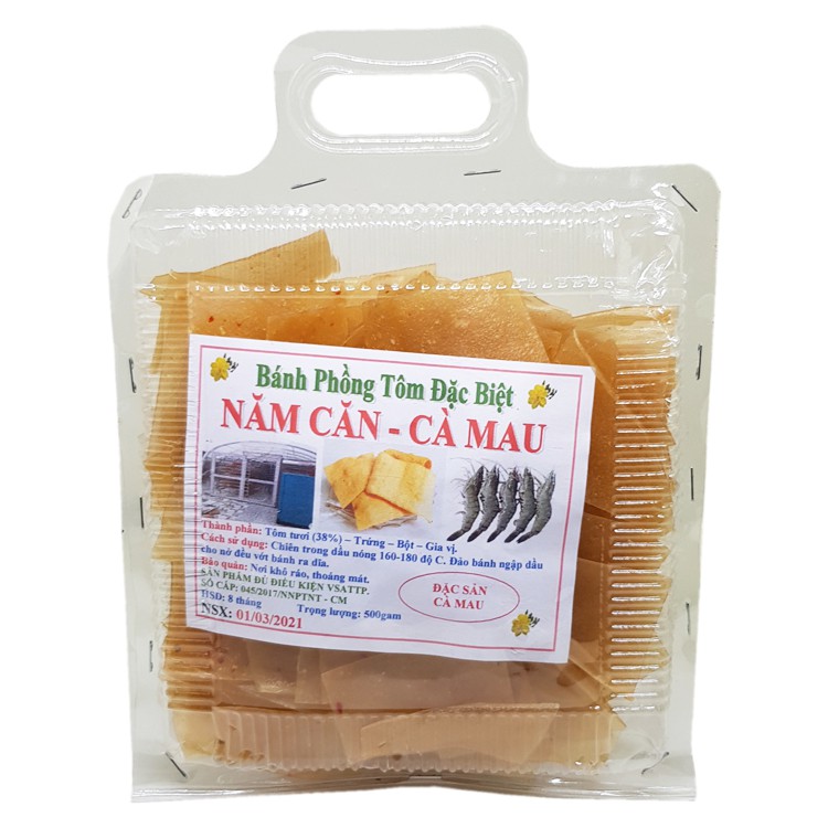 Bánh phồng tôm năm căn cà mau 500g loại đặc biệt – đặc sản cà mau