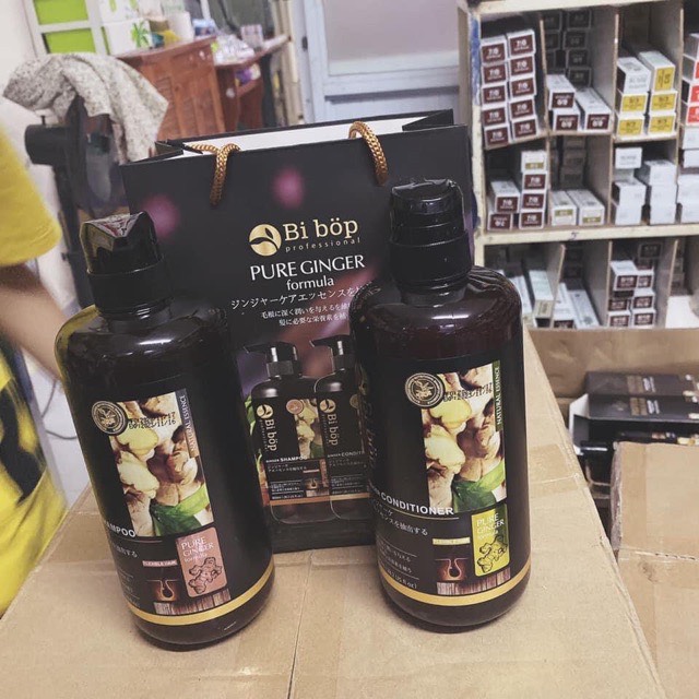 CẶP DẦU GỘI XẢ GỪNG BIBOP 800ML X2