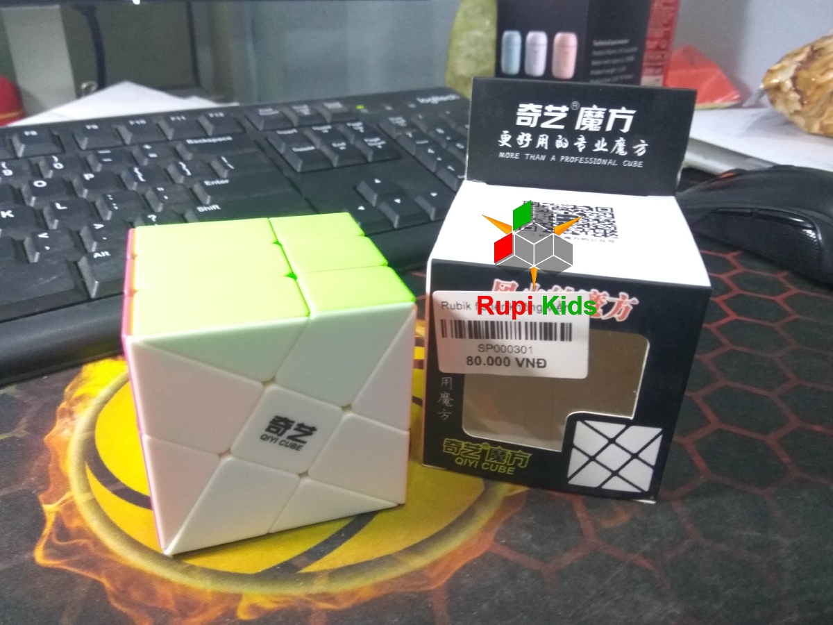 Rubik biển thể 💚 Windmill Qiyi 💚 không viền Stickerless