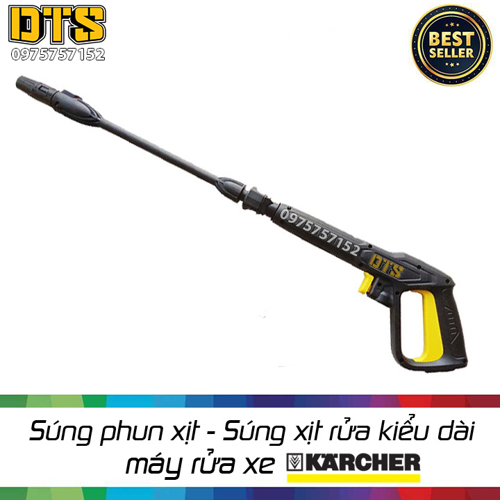 Súng xịt rửa cao áp kiểu dài, điều chỉnh áp lực cho máy rửa xe Karcher K2 - K7