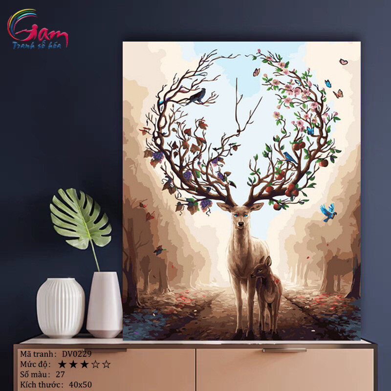 Paint by numbers kit with frame - No DV0229 For Home Wall Decor, New Hobby And Gift