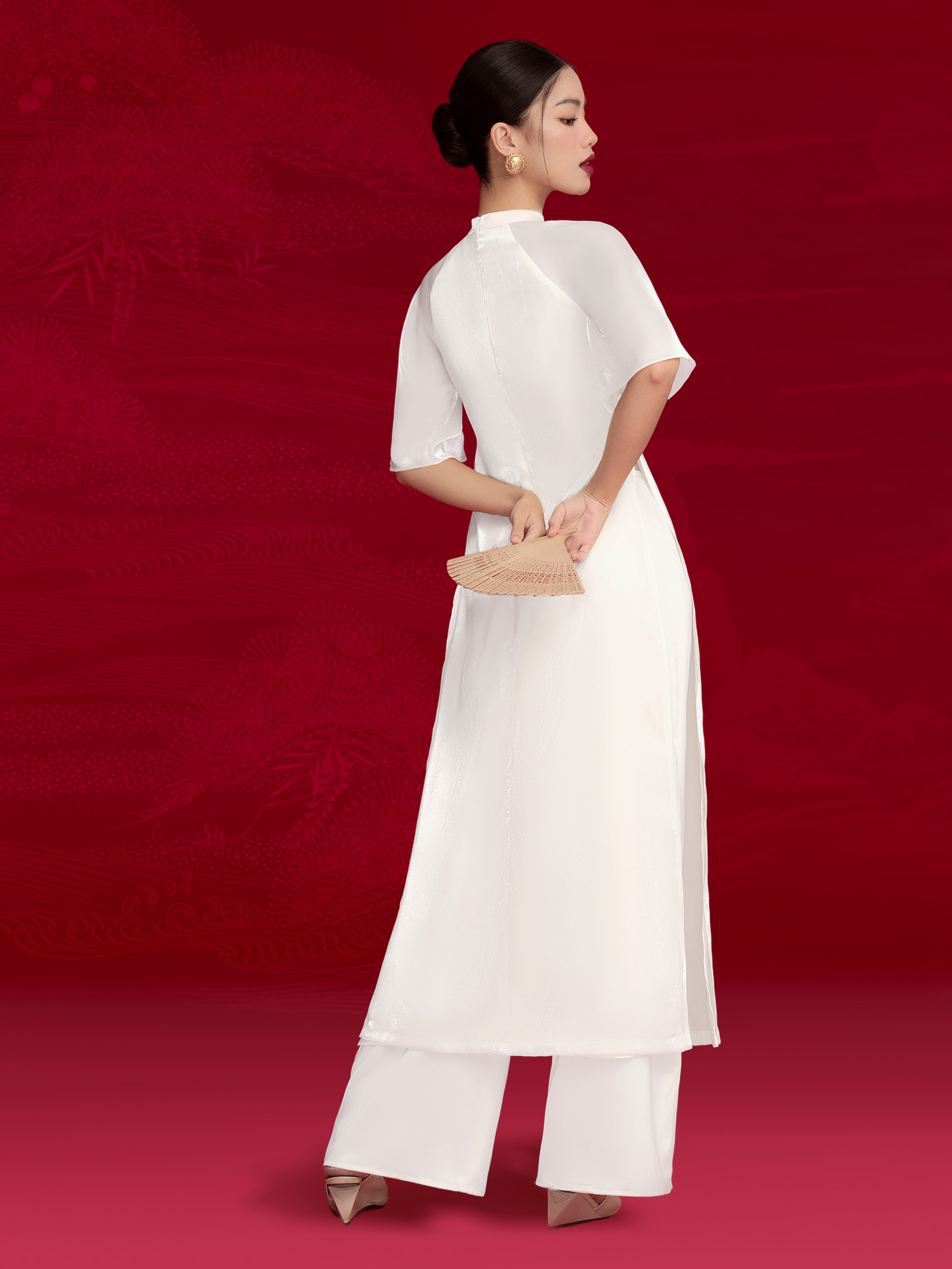 RECHIC Quần Áo Dài ống rộng suông