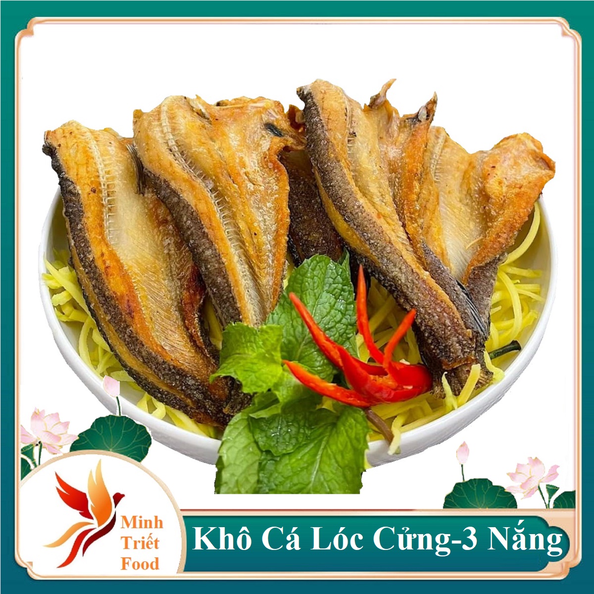 Khô Cá Lóc Non Cà Mau Làm từ cá lóc non tươi ngon,KHÔNG hóa chất