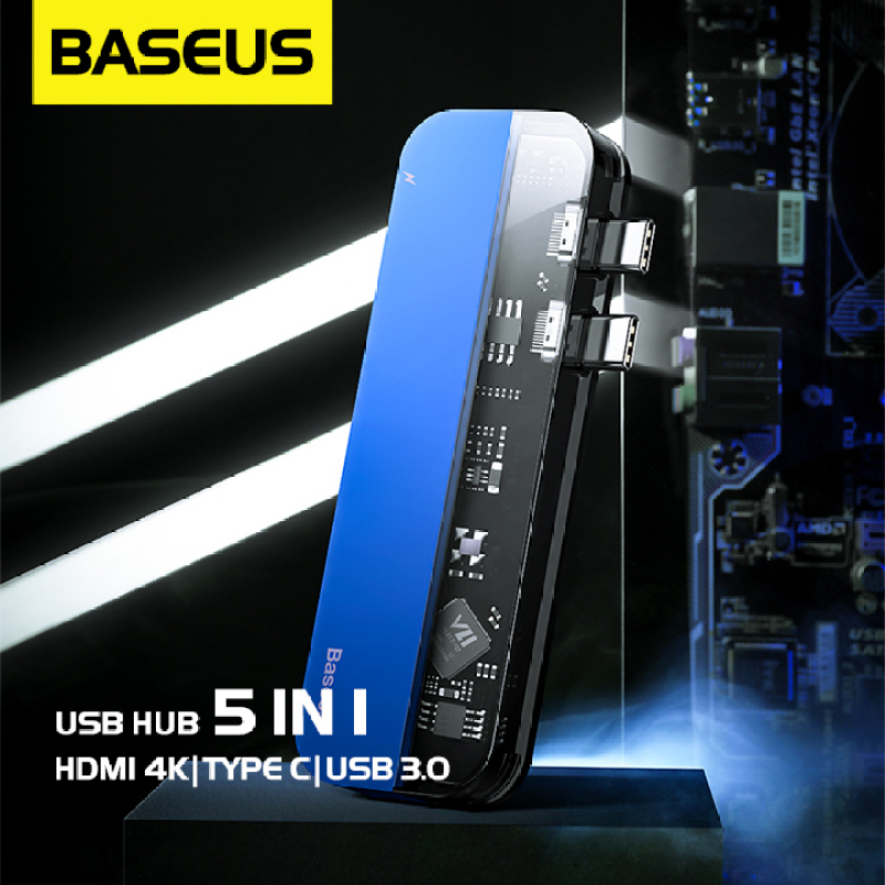 Bảng giá Bộ USB Hub Baseus Thunderbolt C 5 in 1 mở rộng cổng kết nối USB 3.0, HDMI, Thunderbolt 3,cho Macbook Pro 16/17/18/20 Phong Vũ