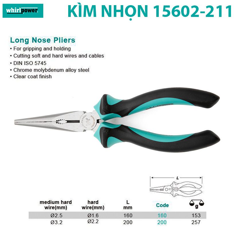 Kìm mũi nhọn Whirlpower