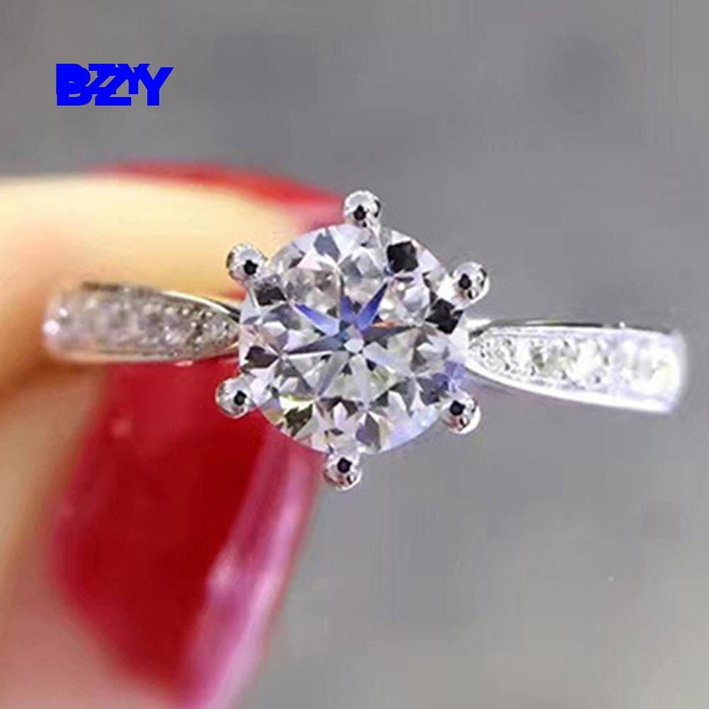 BZY Hot Selling 925 Sterling Silver Crystal Wedding Rings Engagement Rings For Women