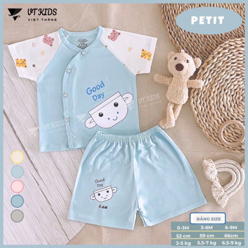 Bộ sơ sinh ngắn tay thun lạnh Good day