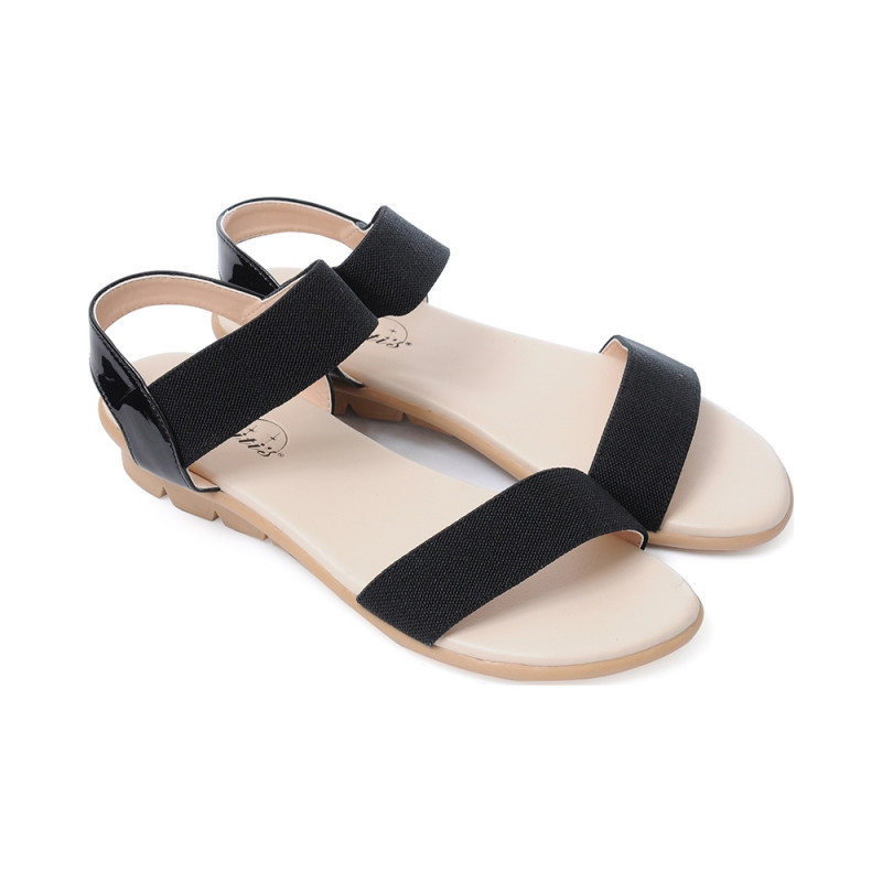 Giày Sandal Nữ cao cấp  DTW005188DEN và KEM