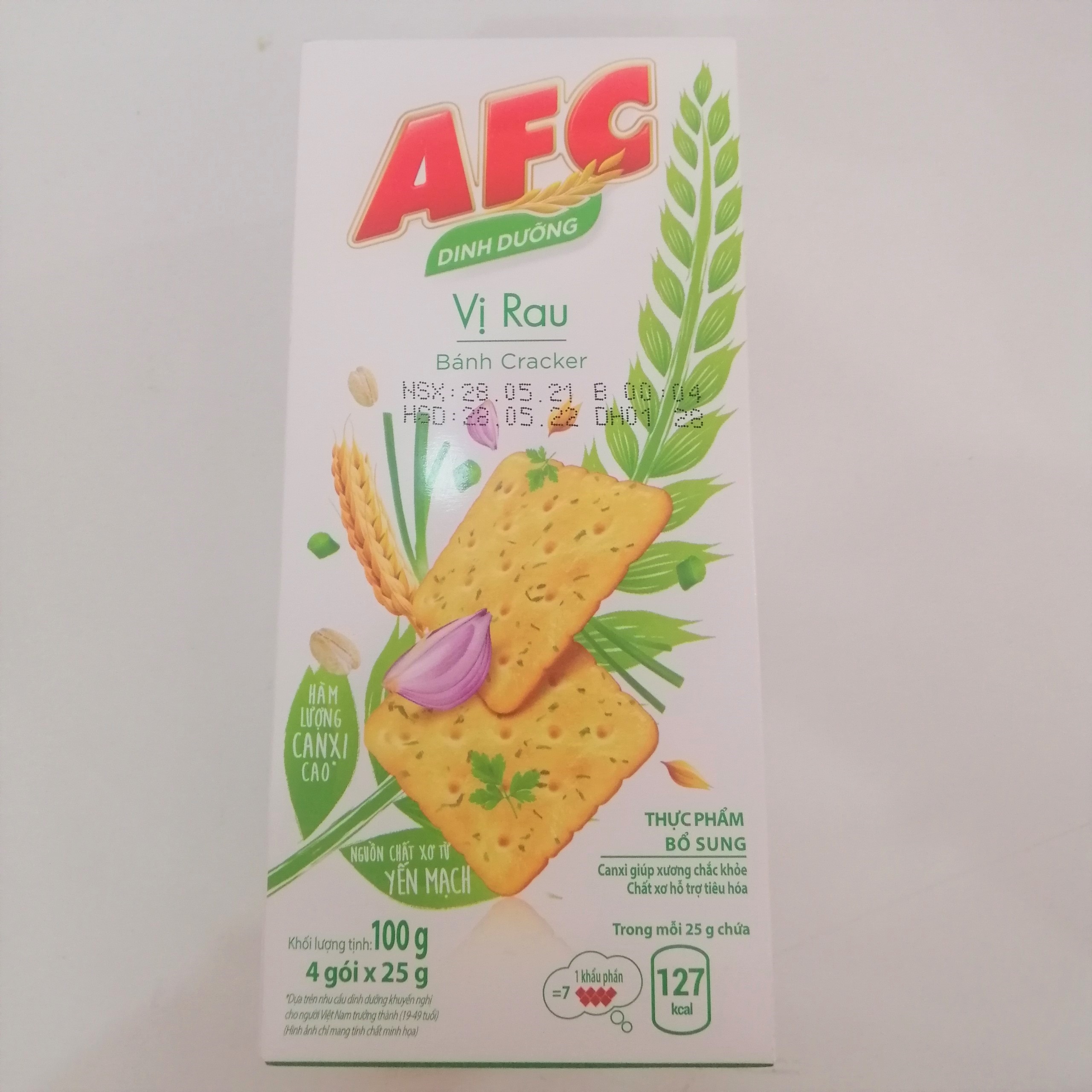 Bánh Cracker AFC Dinh Dưỡng Vị Rau (Hộp 86g)