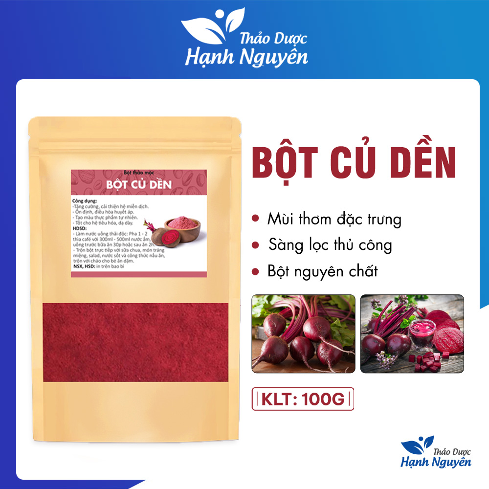 Bột củ dền nguyên chất 100g, củ dền đỏ sấy lạnh, bột rau củ ăn dặm, pha uống, tạo màu tự nhiên