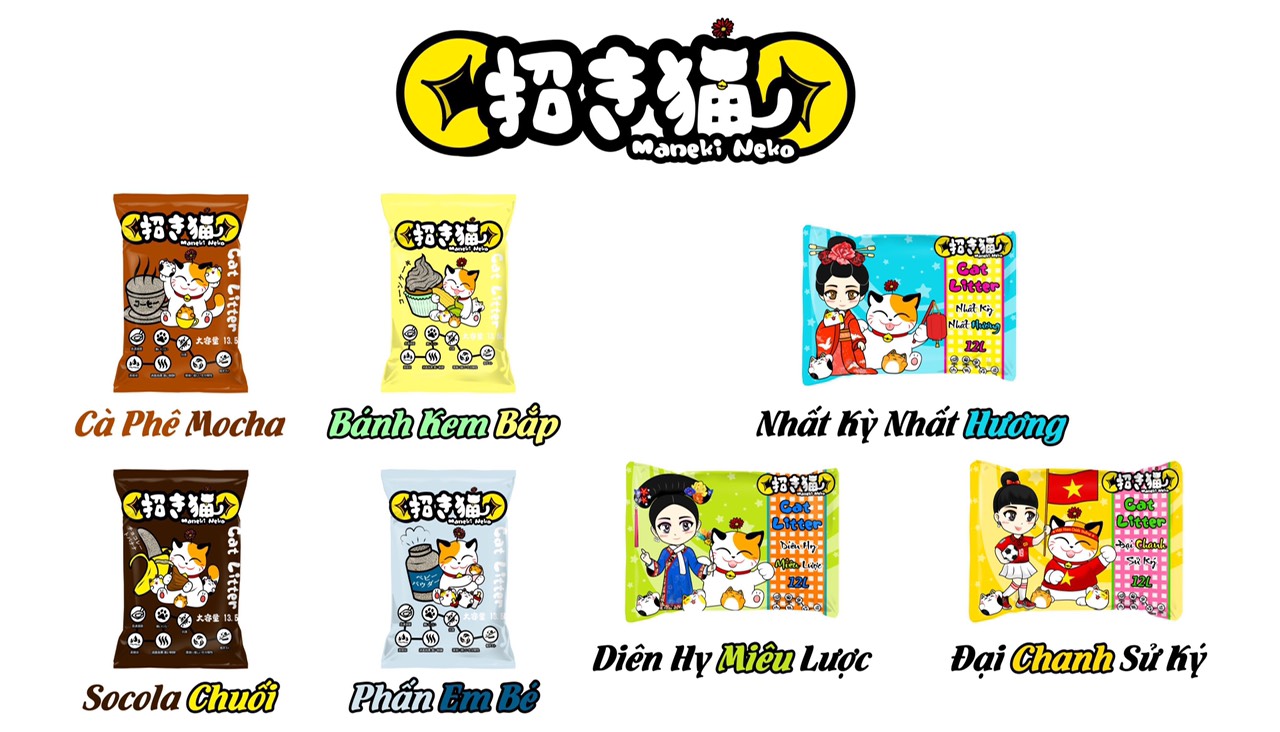 Cát vệ sinh cho mèo MANEKI NEKO túi 12L