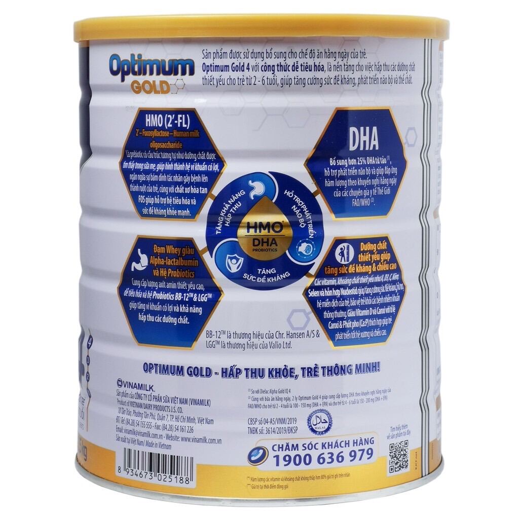 [Hoàn tiền 12%] Sữa Bột Optimum 4 HMO 1.45kg