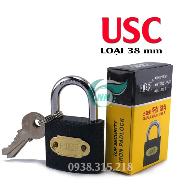 Ổ Khóa 38mm USC Đen Top Security Products 33 x 37.6 x 16 mm Với 3 Chìa Linh Hoạt