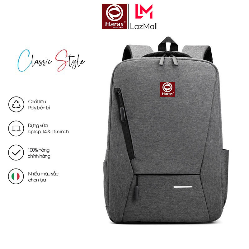 Balo Thời Trang Cao Cấp, Balo Nam Nữ, Balo Đựng Laptop Có Ngăn Đựng Laptop HARAS HR263