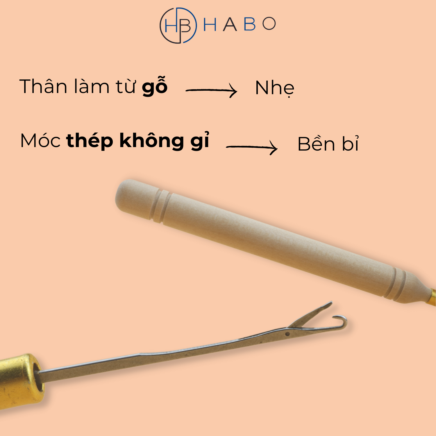 Cây nối tóc lông vũ, dụng cụ nối tóc lông vũ, dụng cụ tháo tóc lông vũ bằng gỗ