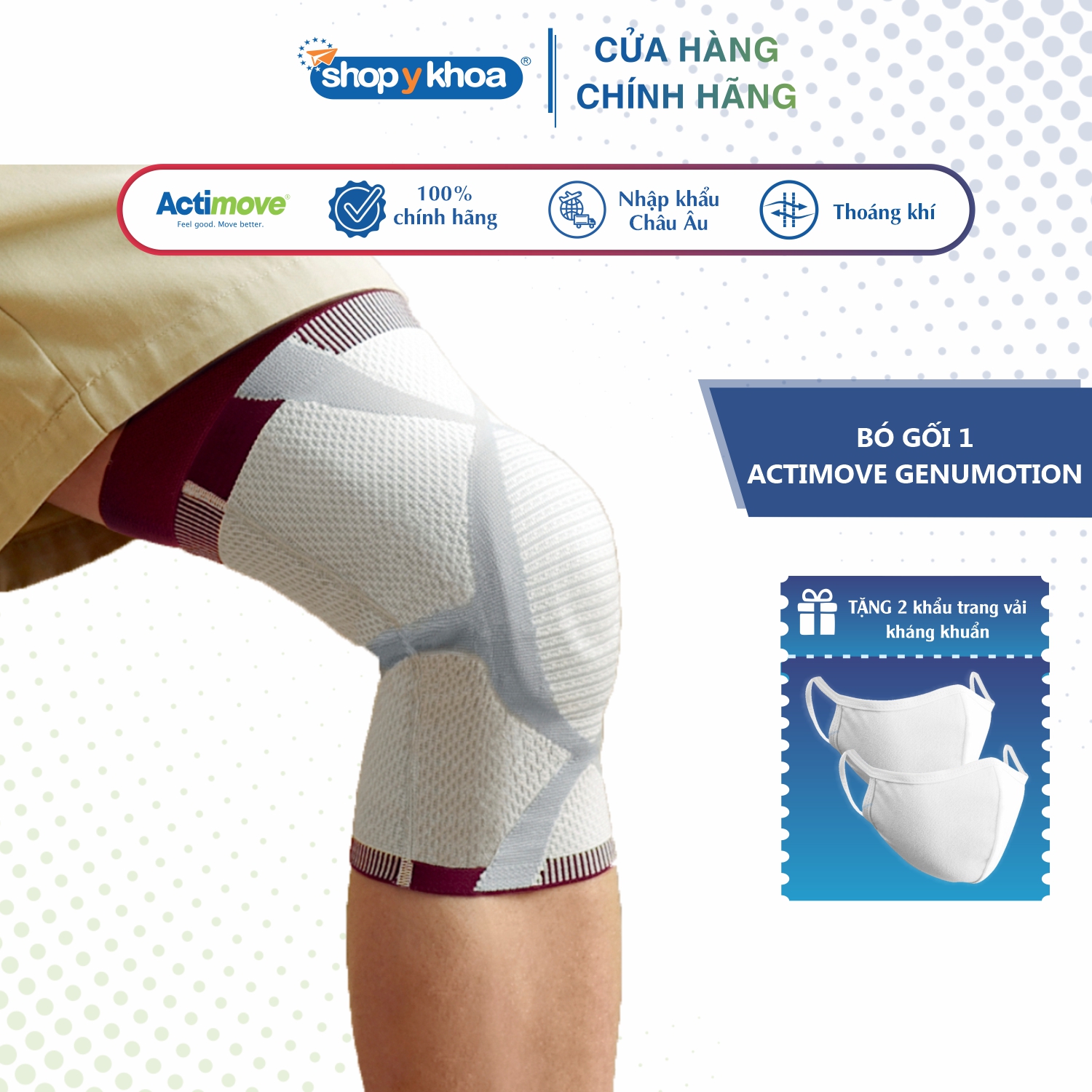 [CÓ QUÀ TẶNG] Bó gối chấn thương chỉnh hình & thể thao cao cấp Actimove GenuMotion made in Germany