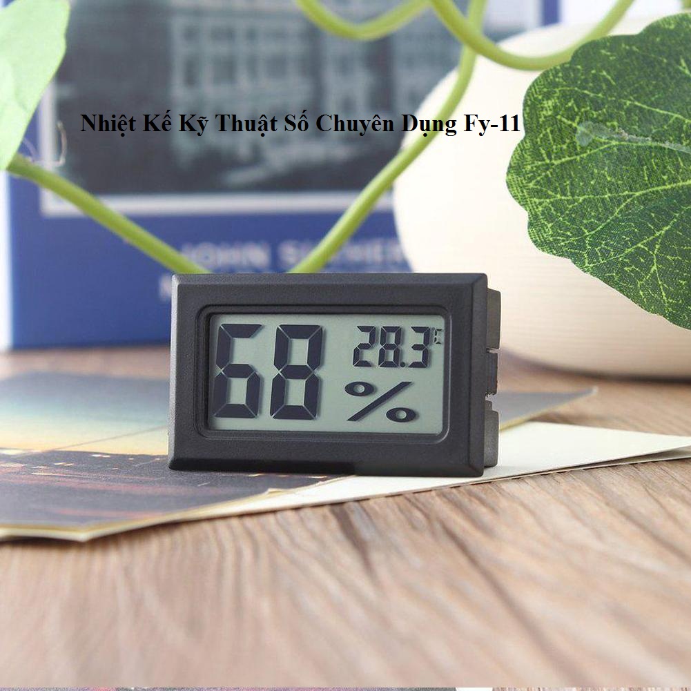 Máy đo độ ẩm nhiệt độ trong nhà lcd kỹ thuật số mini màu đen nhiệt kế máy đo độ ẩm