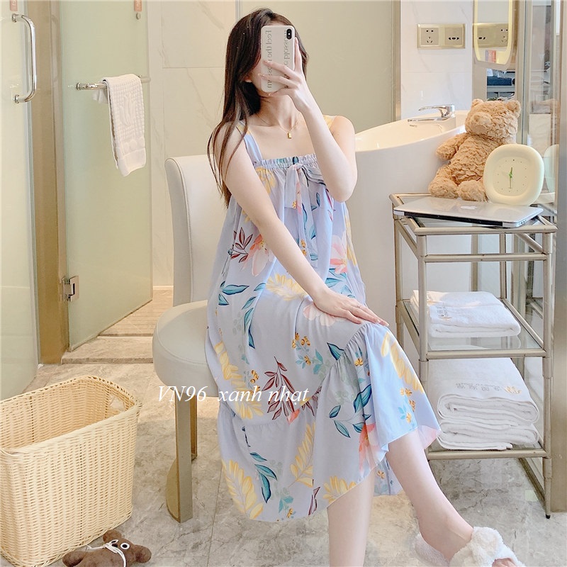 Váy Lanh Hai Dây Mặc Nhà VN96