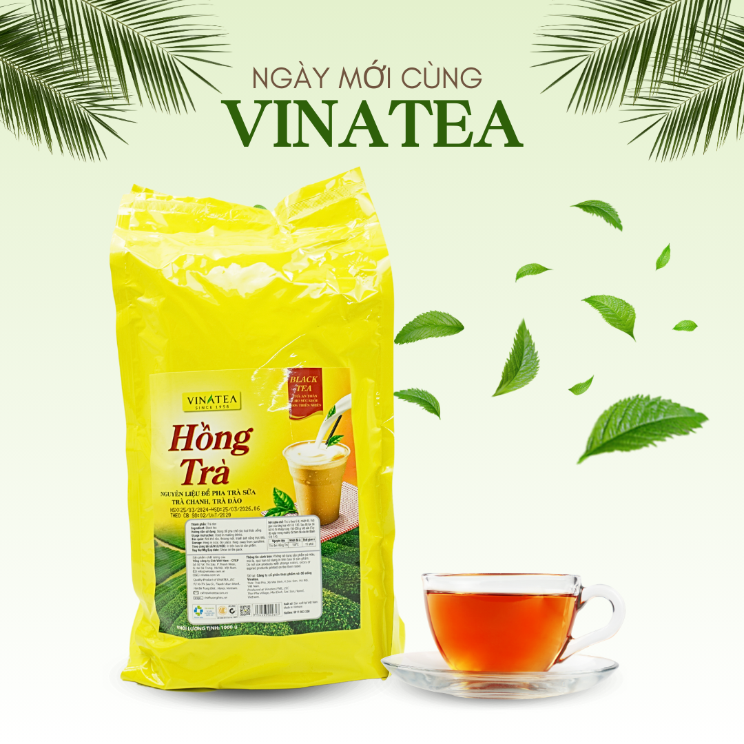 Trà Vinatea Hồng trà 1kg (Trà nguyên liệu pha trà sữa, trà tắc, trà chanh)