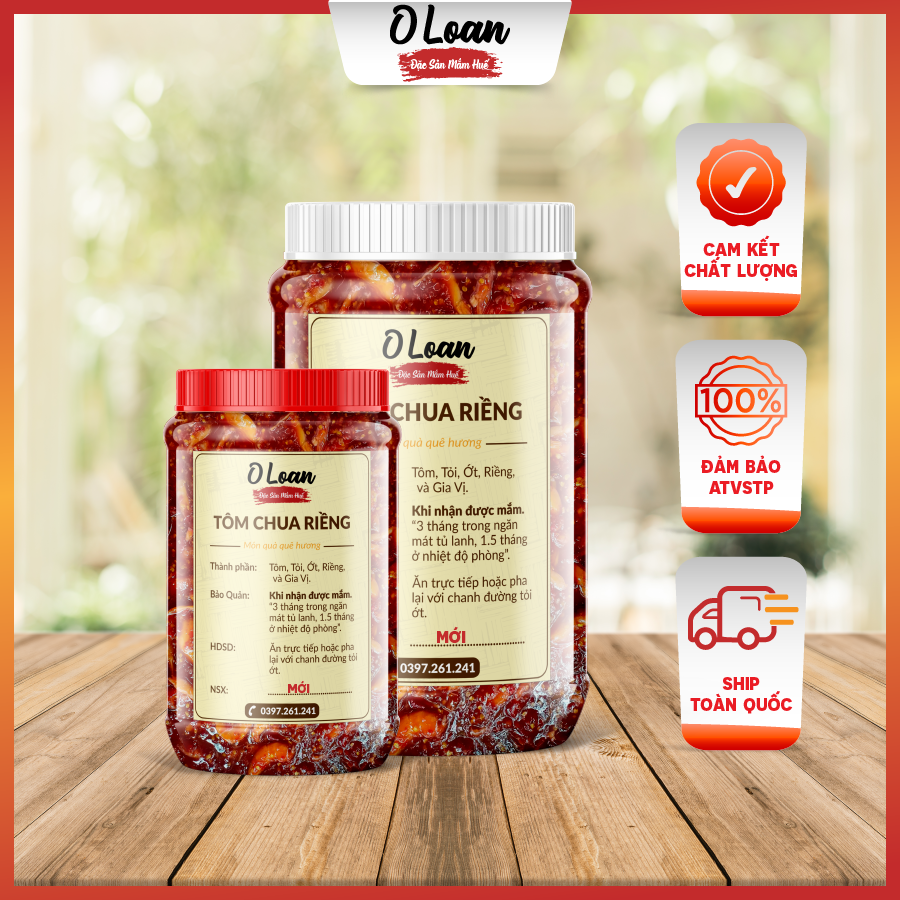 Mắm tôm chua riềng đặc sản mắm huế o loan hủ 1kg