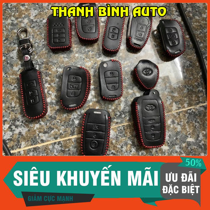 Bao da chìa khóa xe hơi ô tô da sần tròn đều HÌNH CHỤP THẬT Da xịn đốt không cháy các hãng - Phụ Kiện Đồ Chơi Xe Hơi
